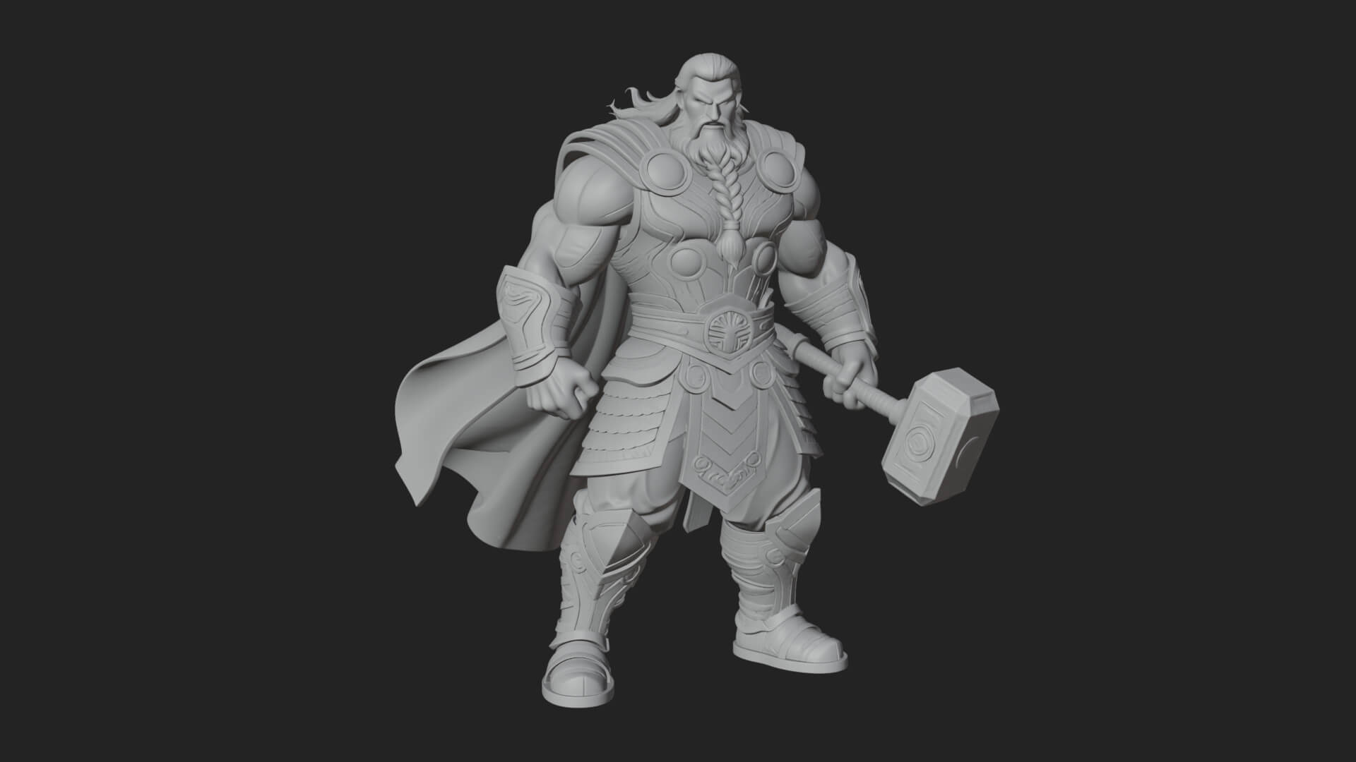 Hammer Thunder God Statue Design 6 3D Print Model 3D Model