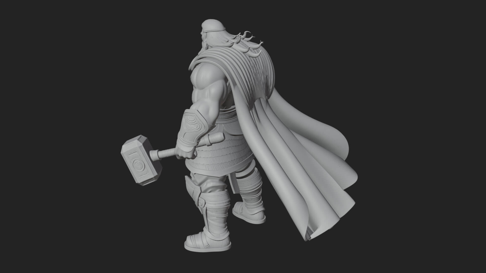 Hammer Thunder God Statue Design 6 3D Print Model 3D Model