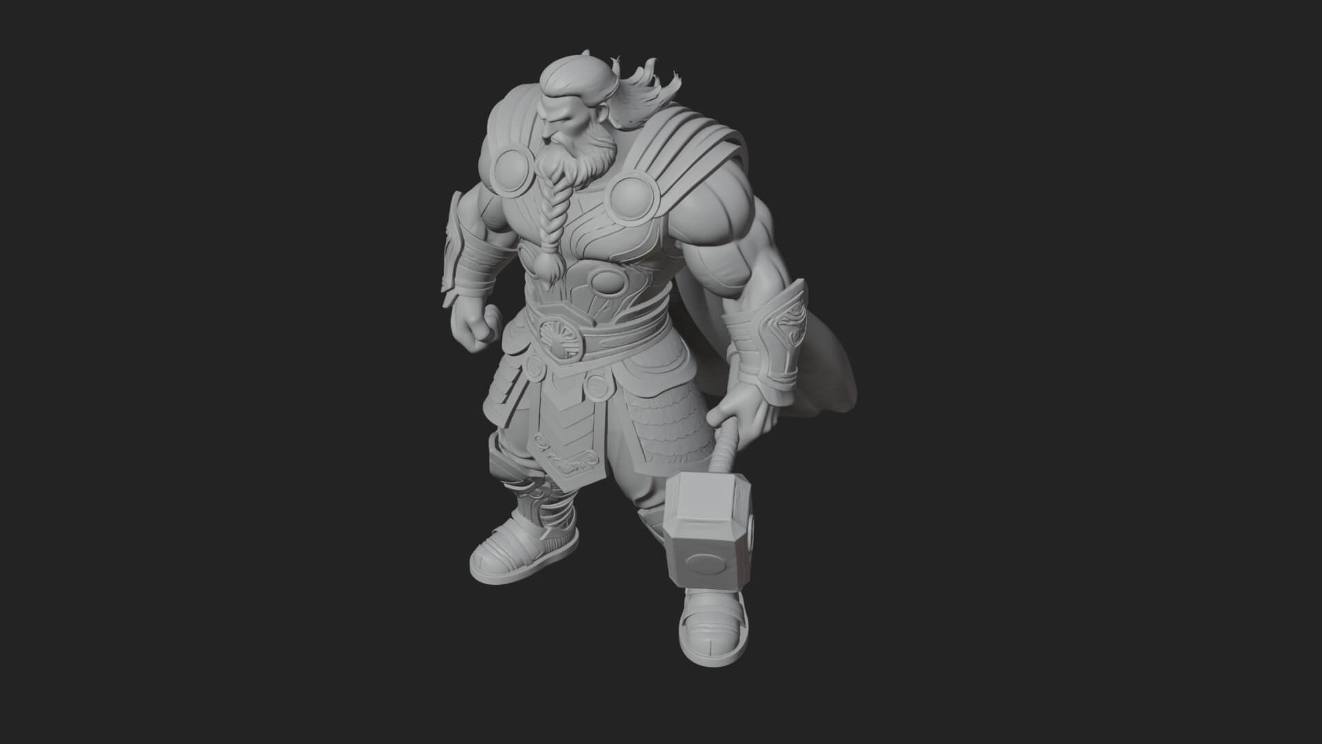 Hammer Thunder God Statue Design 6 3D Print Model 3D Model