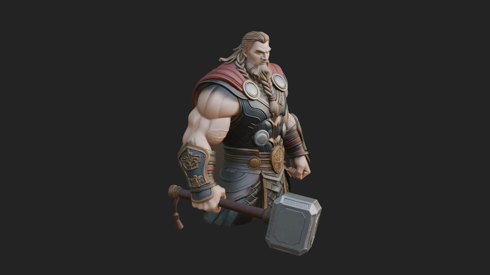 Hammer Thunder God Statue Design 7 3D Print Model 3D Model