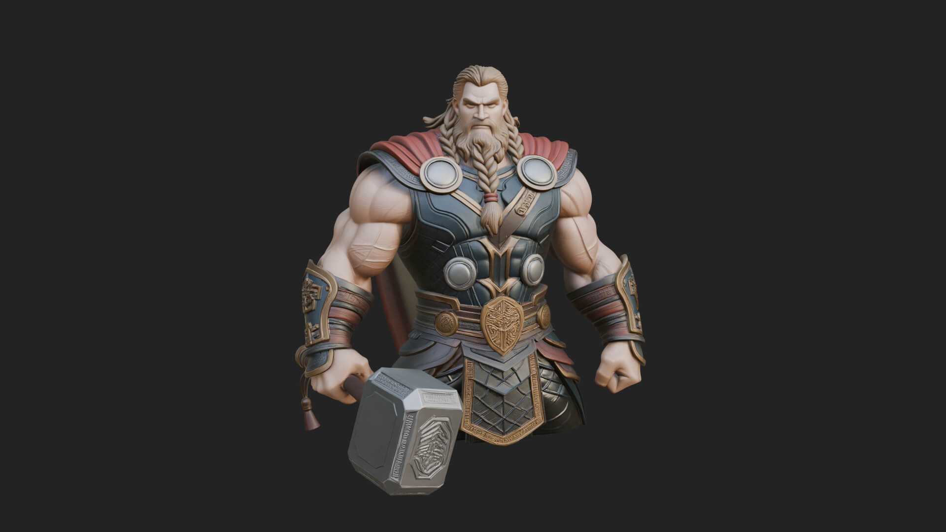 Hammer Thunder God Statue Design 7 3D Print Model 3D Model