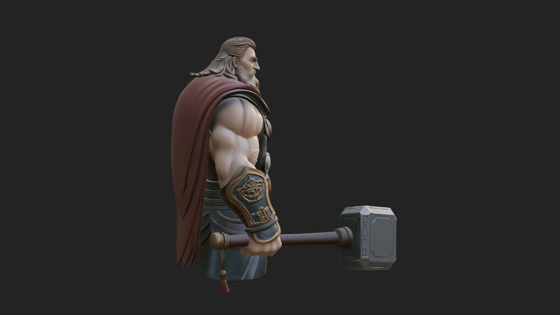 Hammer Thunder God Statue Design 7 3D Print Model 3D Model