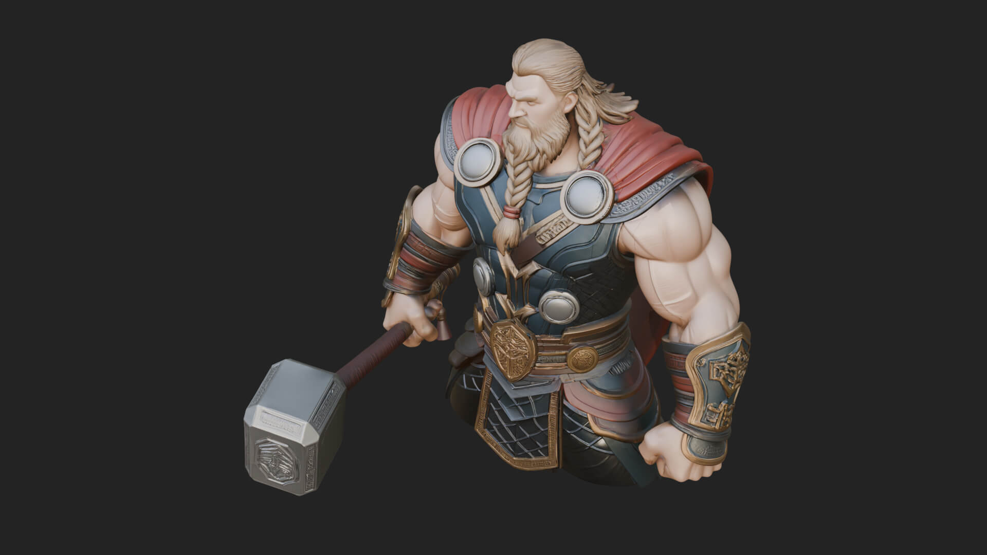 Hammer Thunder God Statue Design 7 3D Print Model 3D Model