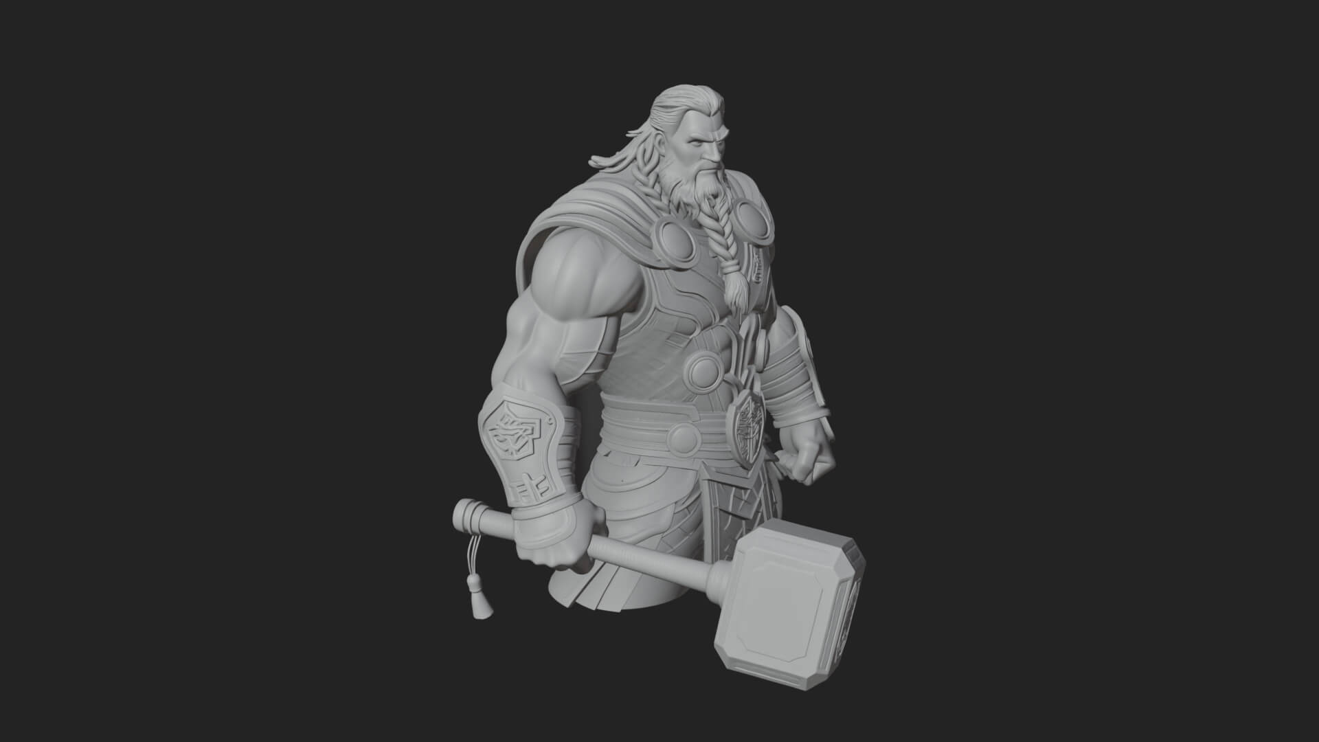 Hammer Thunder God Statue Design 7 3D Print Model 3D Model