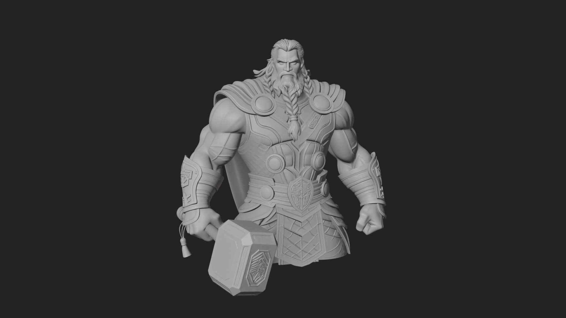 Hammer Thunder God Statue Design 7 3D Print Model 3D Model