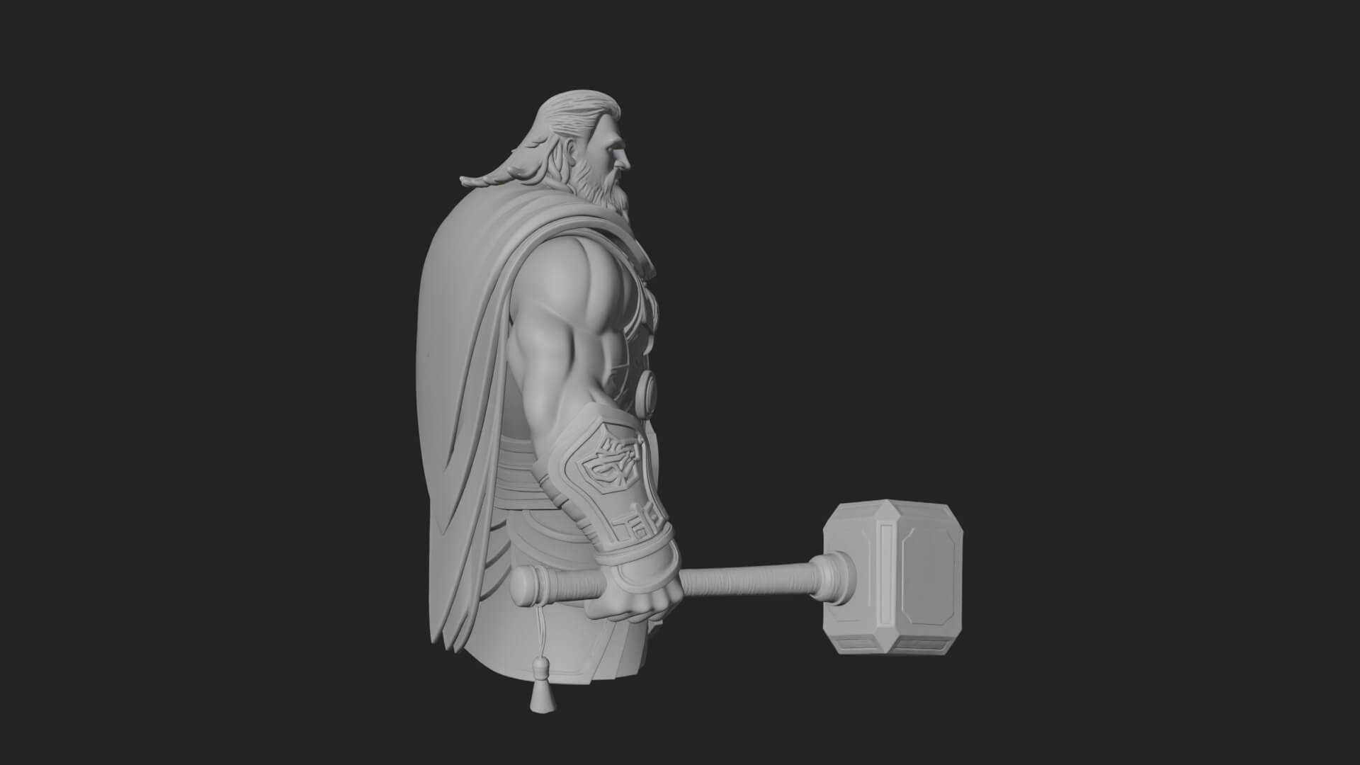 Hammer Thunder God Statue Design 7 3D Print Model 3D Model