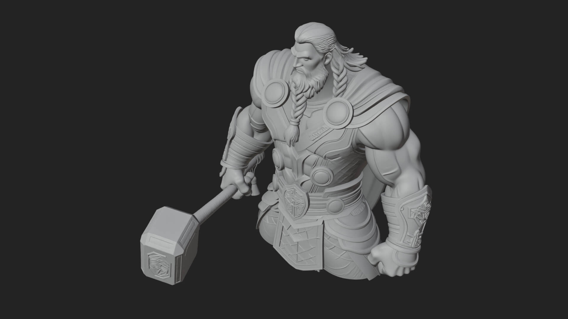 Hammer Thunder God Statue Design 7 3D Print Model 3D Model