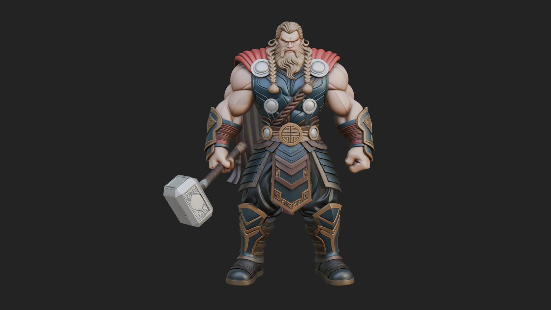 Hammer Thunder God Statue Design 8 3D Print Model 3D Model