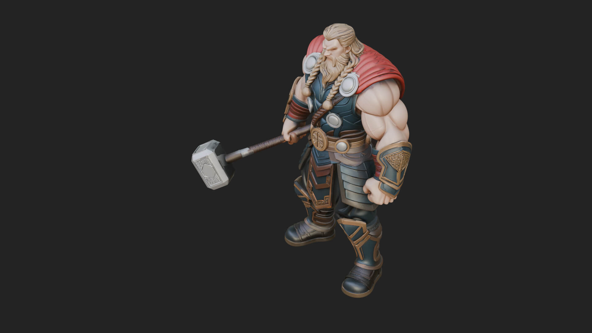 Hammer Thunder God Statue Design 8 3D Print Model 3D Model