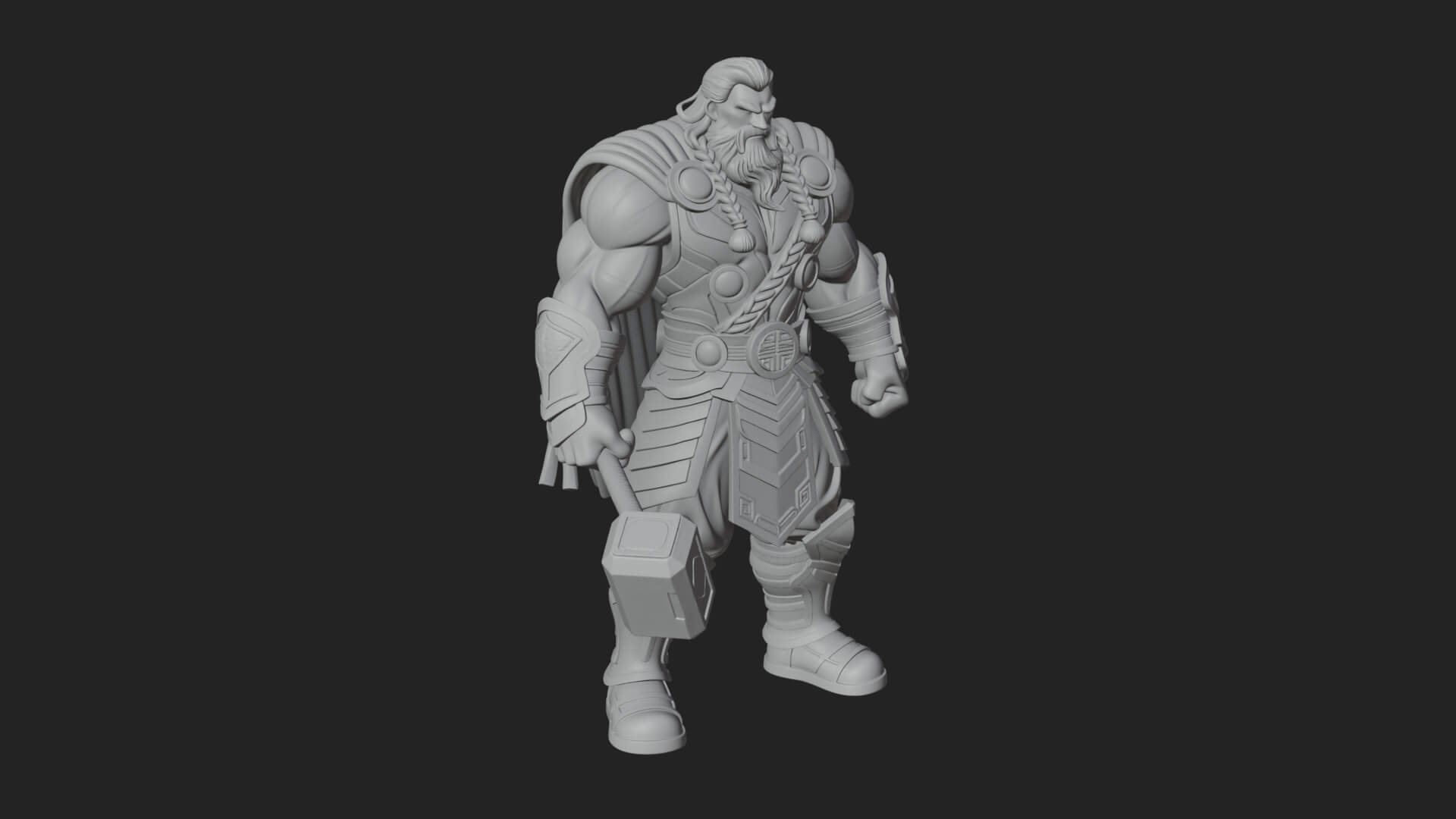 Hammer Thunder God Statue Design 8 3D Print Model 3D Model