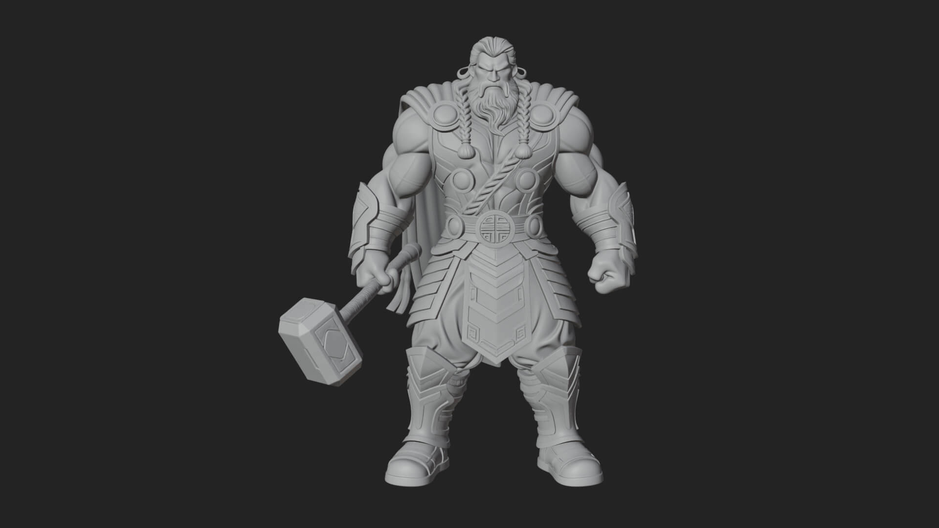 Hammer Thunder God Statue Design 8 3D Print Model 3D Model