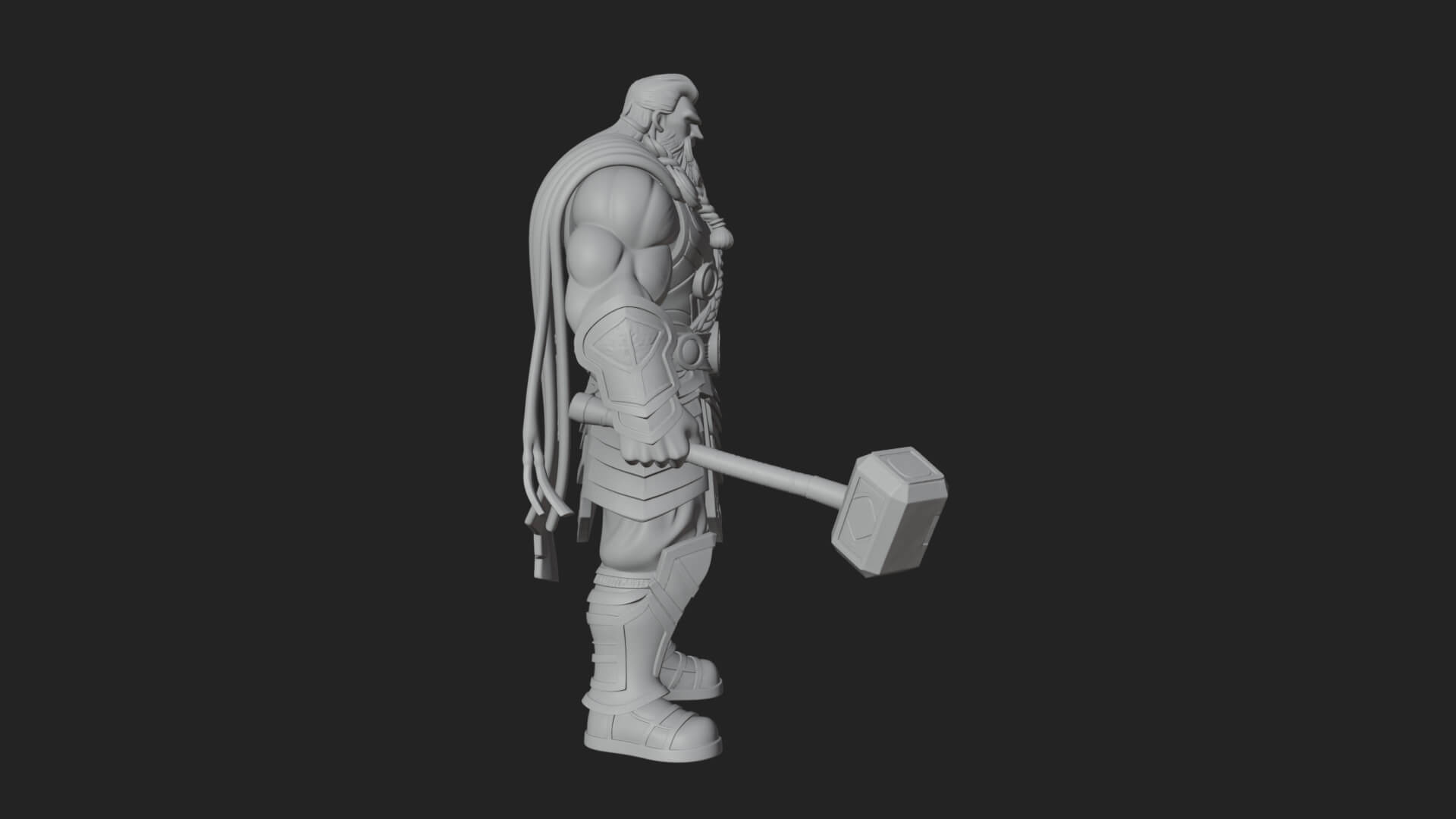 Hammer Thunder God Statue Design 8 3D Print Model 3D Model