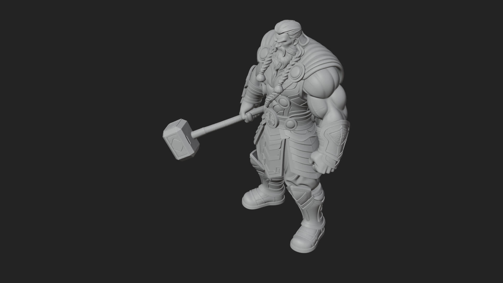 Hammer Thunder God Statue Design 8 3D Print Model 3D Model