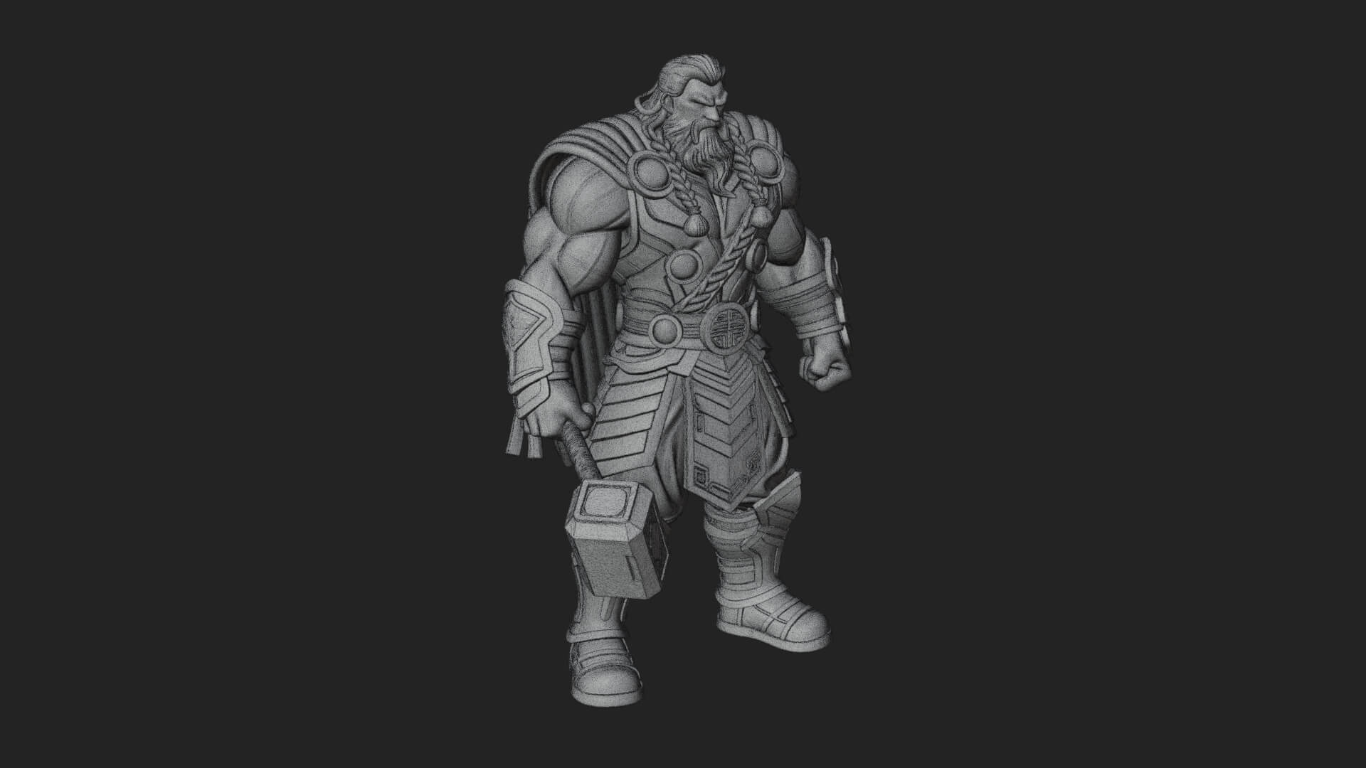 Hammer Thunder God Statue Design 8 3D Print Model 3D Model