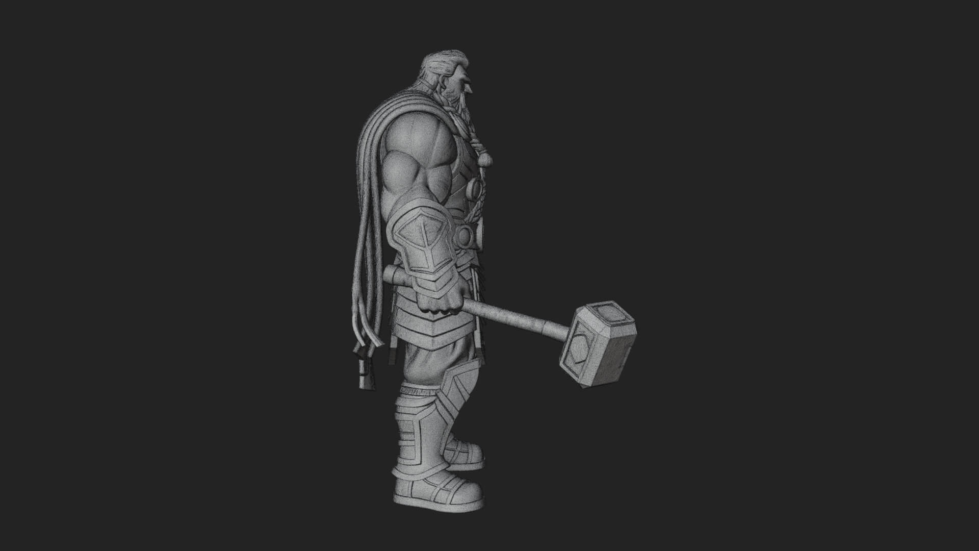 Hammer Thunder God Statue Design 8 3D Print Model 3D Model