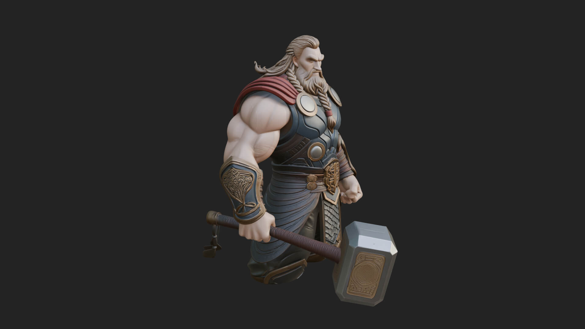 Hammer Thunder God Statue Design 9 3D Print Model 3D Model