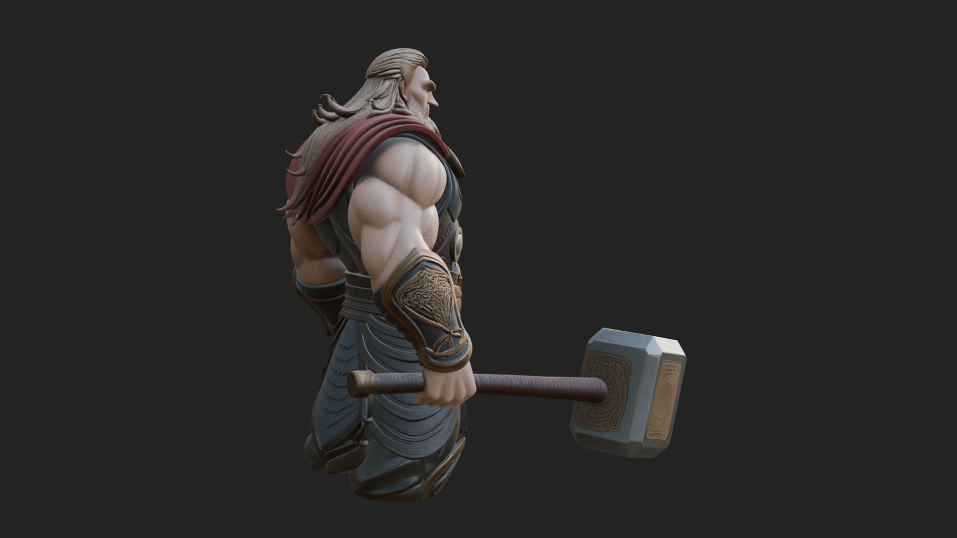 Hammer Thunder God Statue Design 9 3D Print Model 3D Model