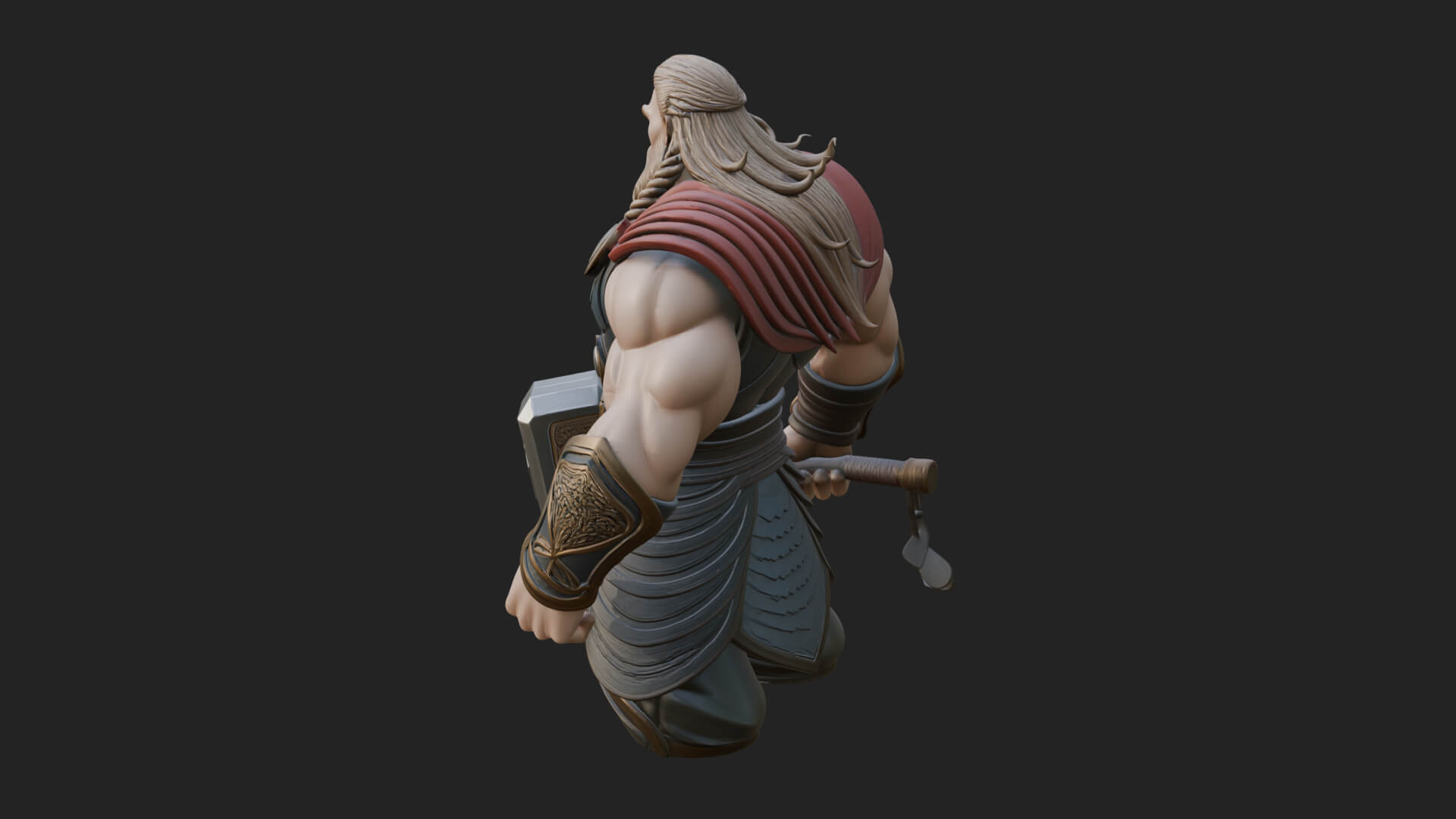 Hammer Thunder God Statue Design 9 3D Print Model 3D Model