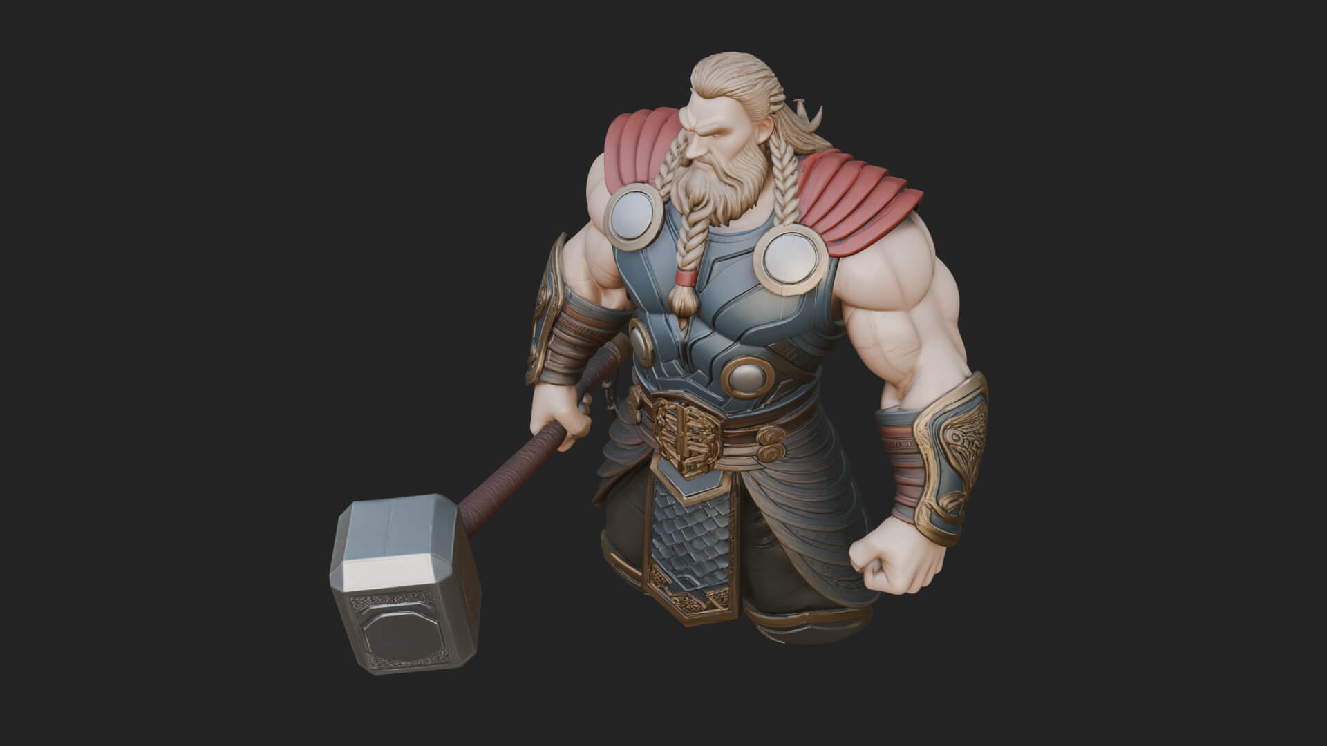Hammer Thunder God Statue Design 9 3D Print Model 3D Model