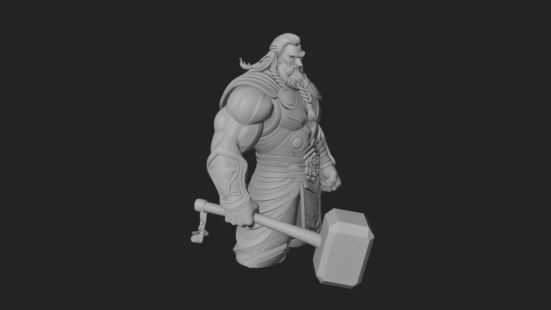 Hammer Thunder God Statue Design 9 3D Print Model 3D Model