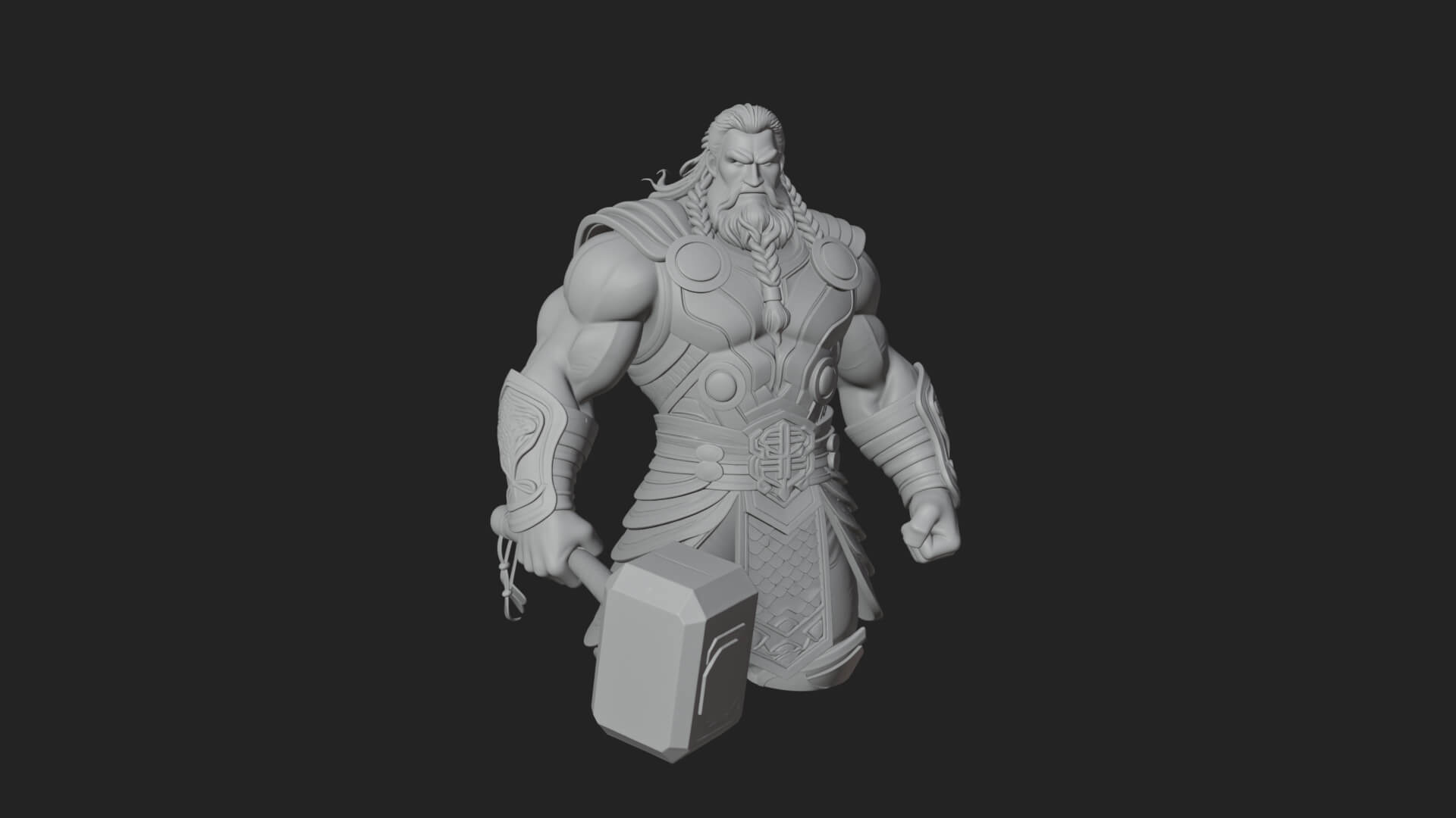 Hammer Thunder God Statue Design 9 3D Print Model 3D Model
