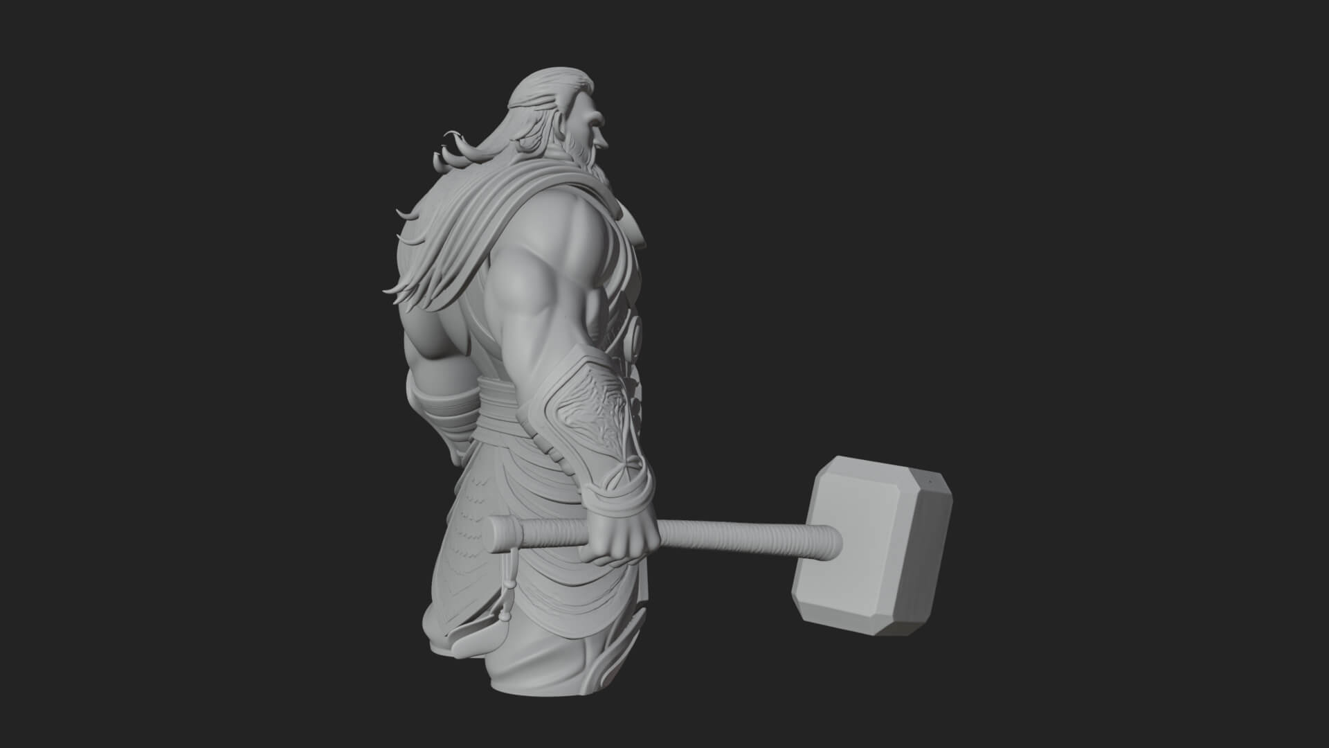 Hammer Thunder God Statue Design 9 3D Print Model 3D Model