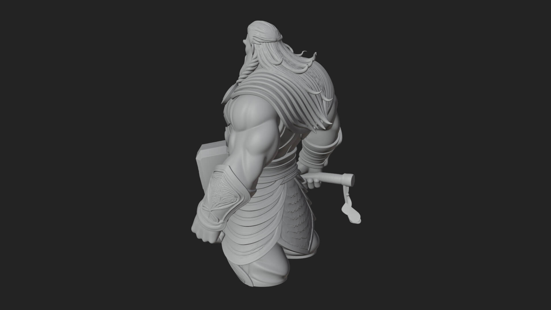 Hammer Thunder God Statue Design 9 3D Print Model 3D Model
