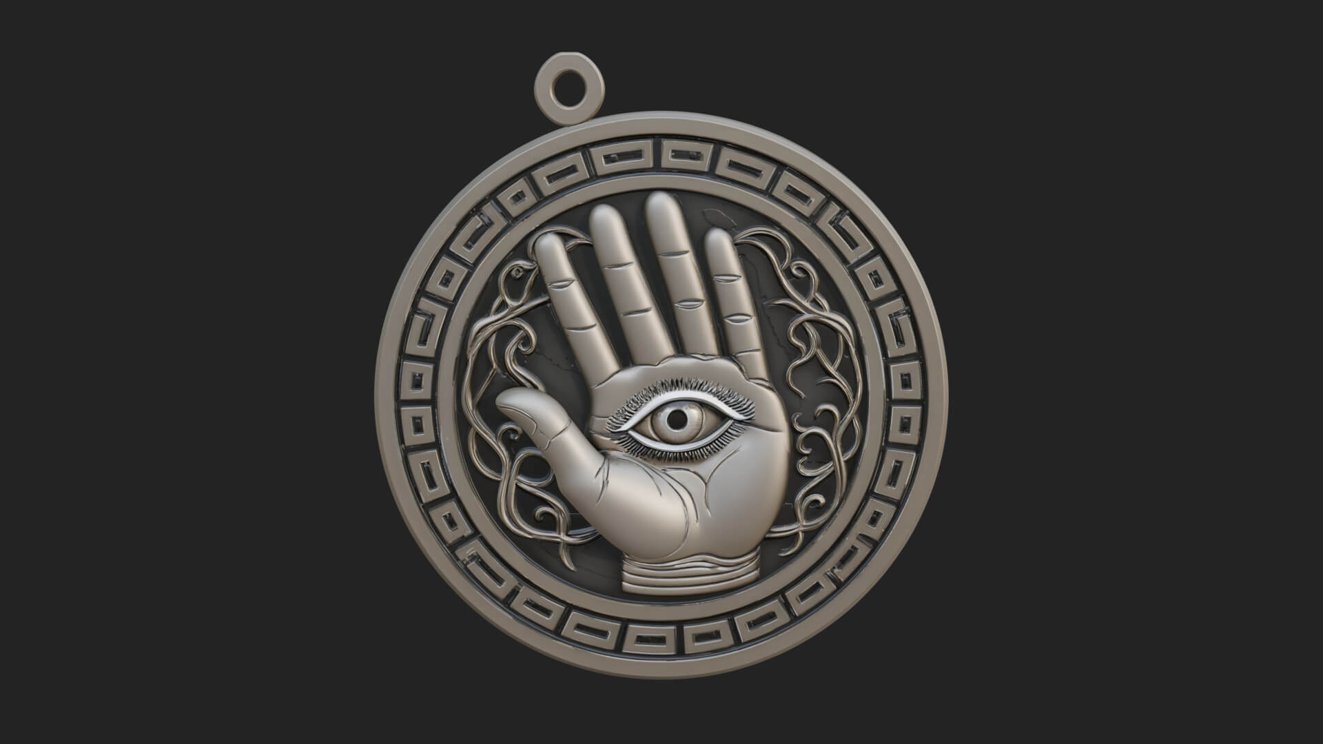 Hamsa Hand Eye Pendant Design 1 3D Print Model 3D Model