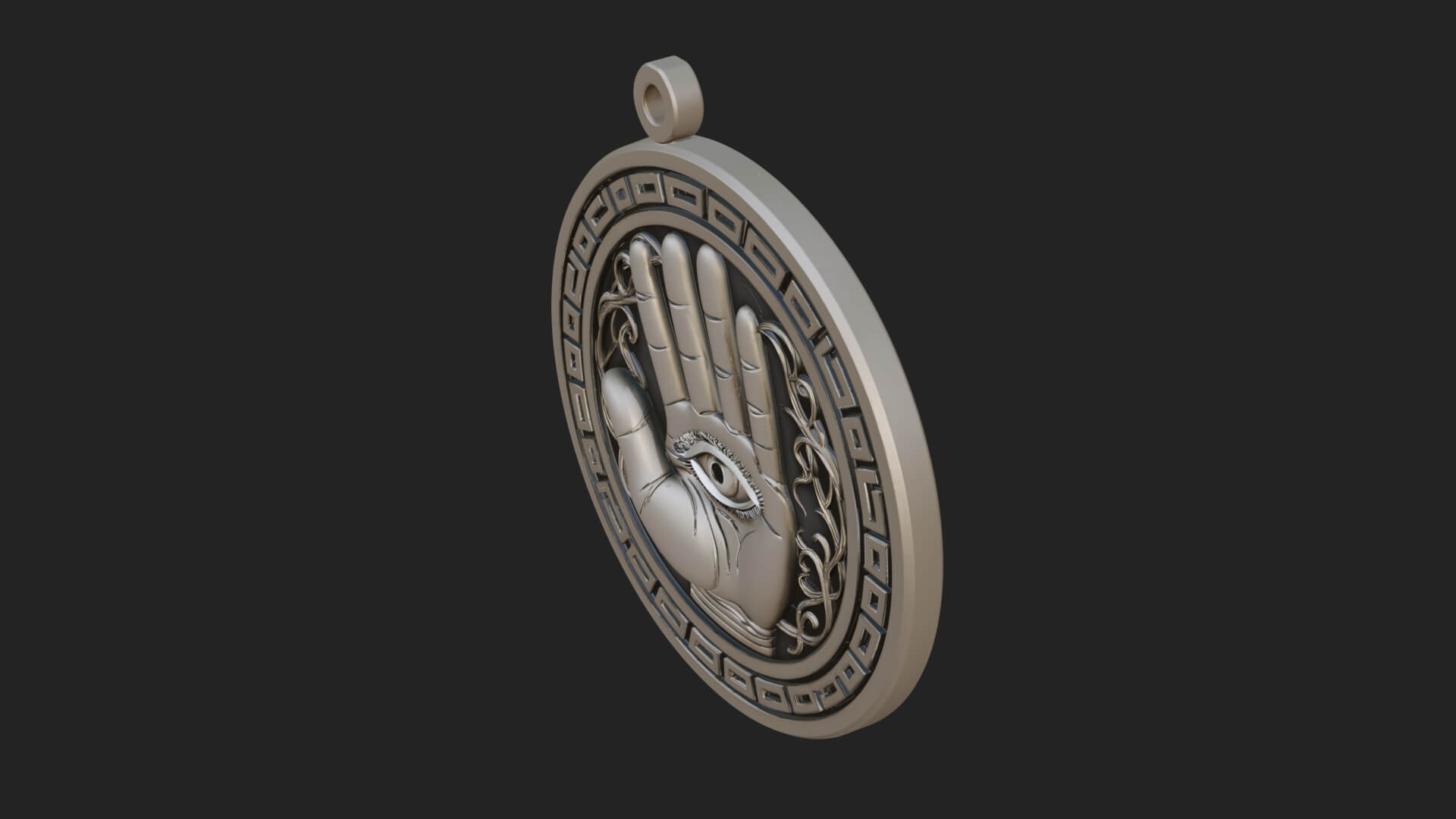 Hamsa Hand Eye Pendant Design 1 3D Print Model 3D Model