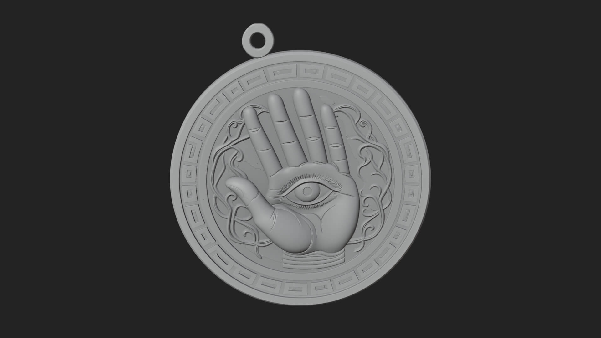 Hamsa Hand Eye Pendant Design 1 3D Print Model 3D Model