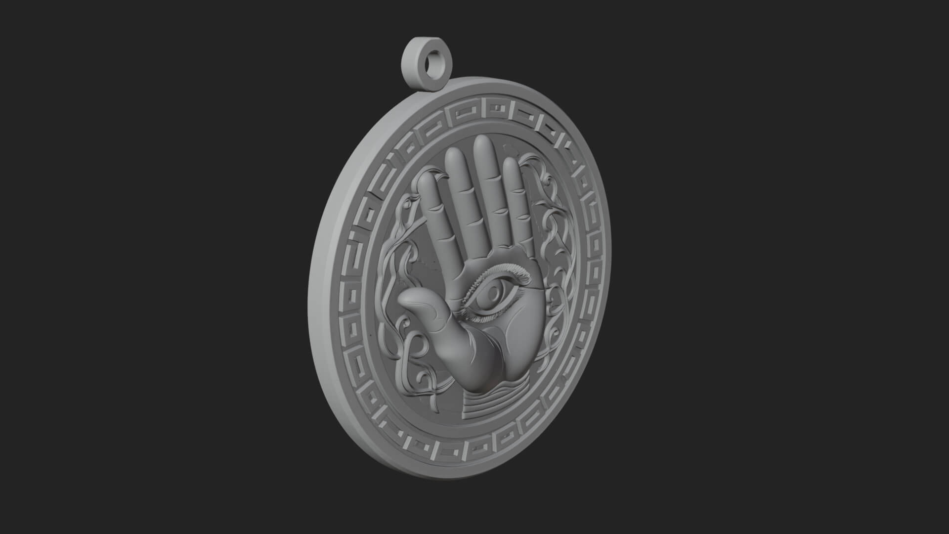 Hamsa Hand Eye Pendant Design 1 3D Print Model 3D Model