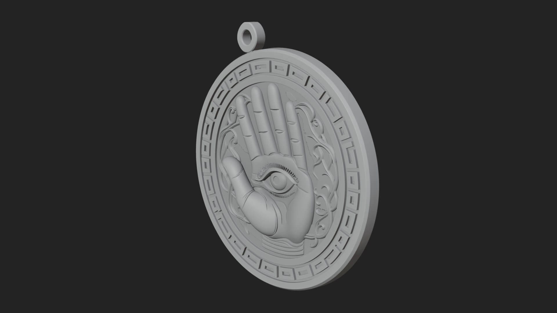 Hamsa Hand Eye Pendant Design 1 3D Print Model 3D Model