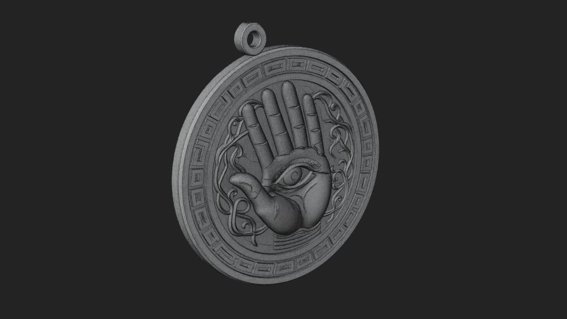 Hamsa Hand Eye Pendant Design 1 3D Print Model 3D Model