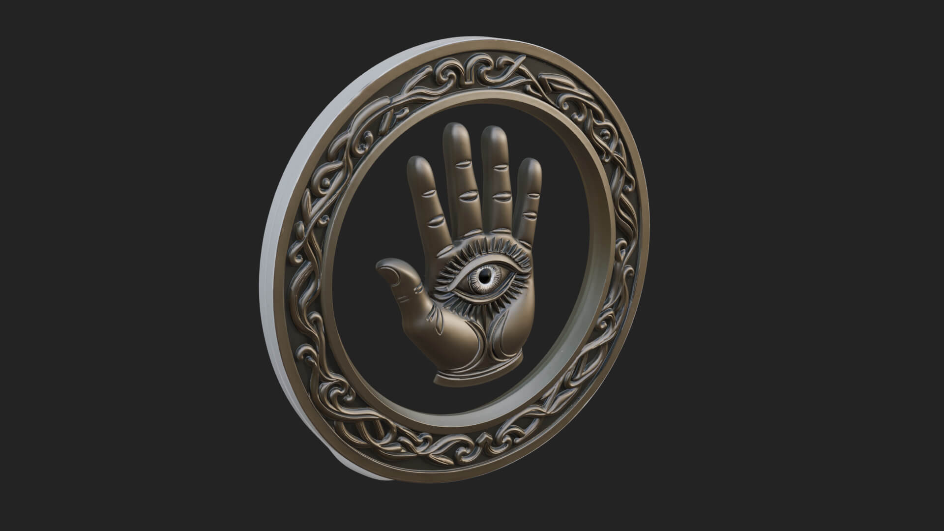 Hamsa Hand Eye Pendant Design 2 3D Print Model 3D Model