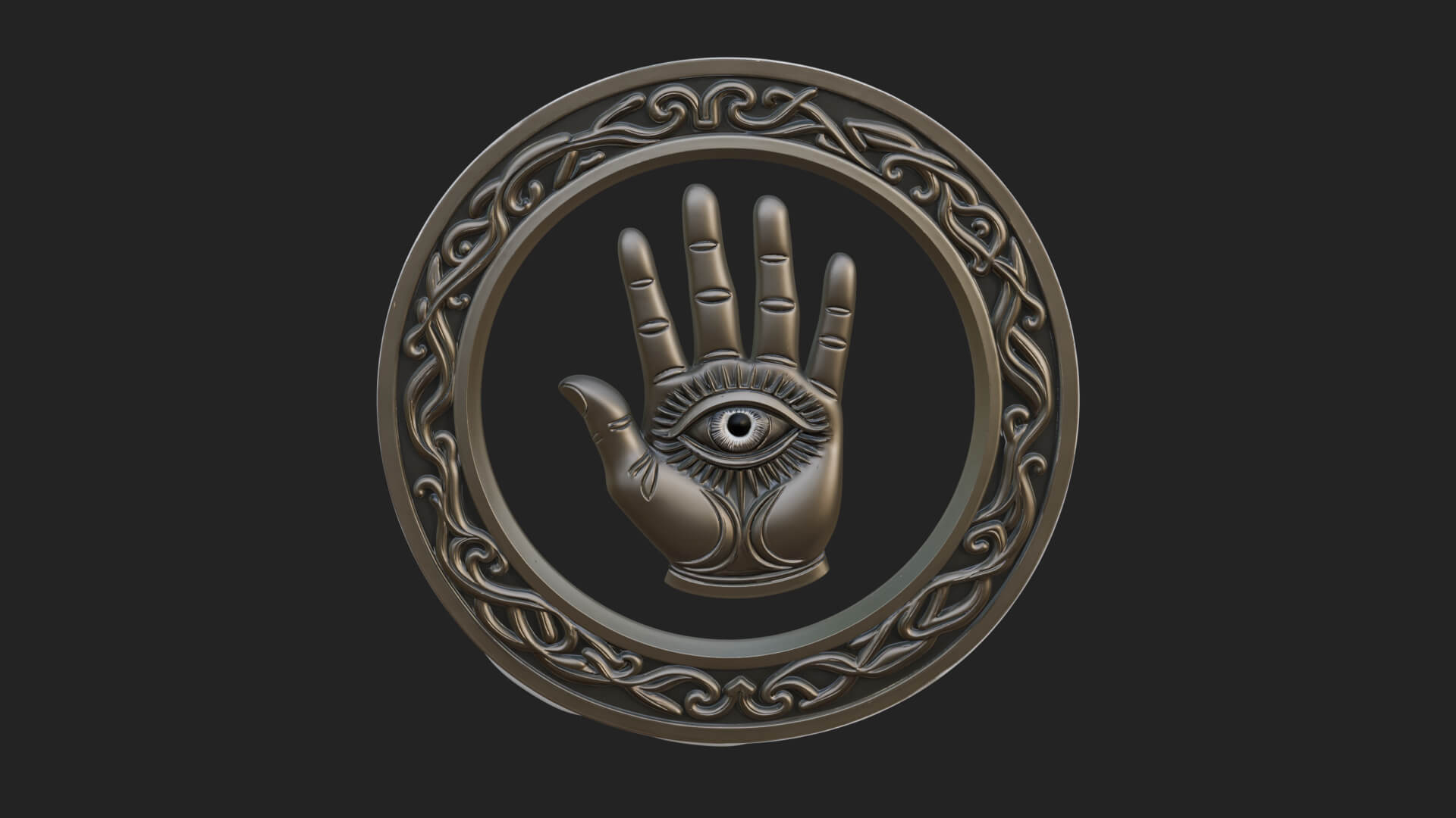 Hamsa Hand Eye Pendant Design 2 3D Print Model 3D Model
