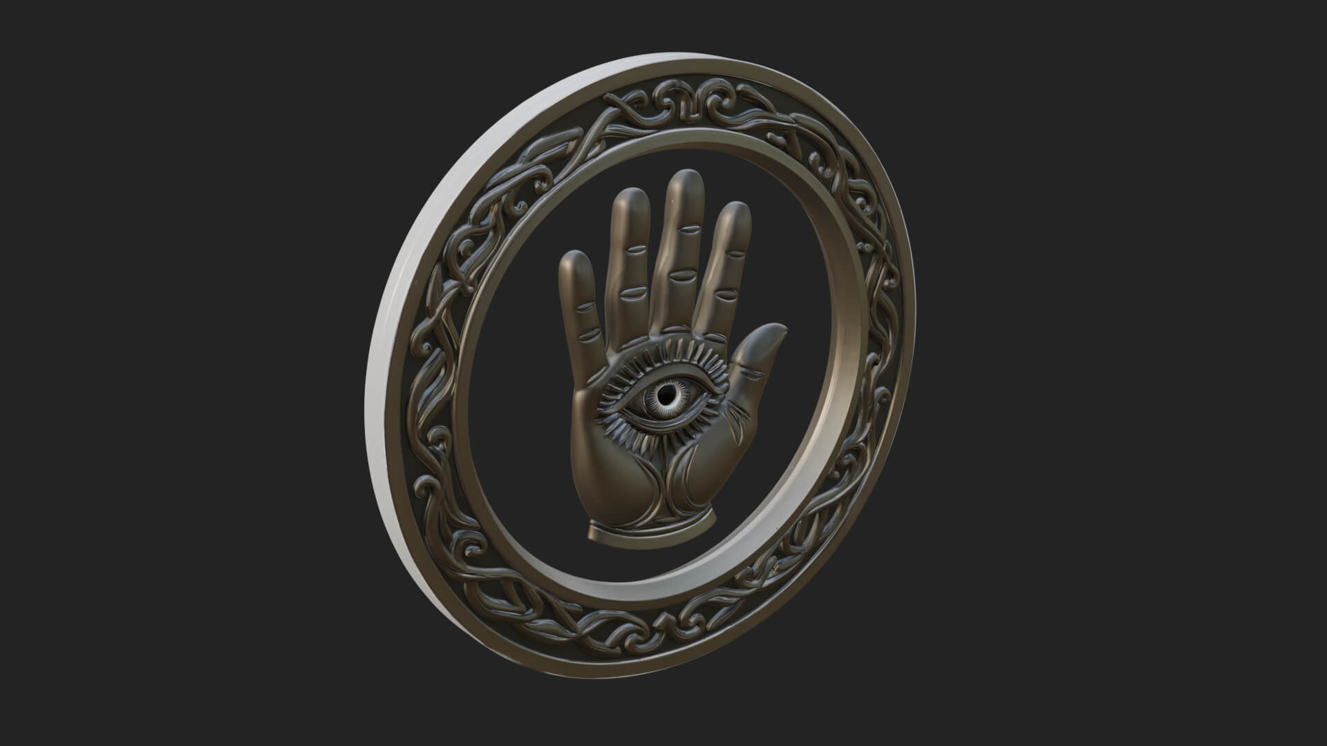 Hamsa Hand Eye Pendant Design 2 3D Print Model 3D Model