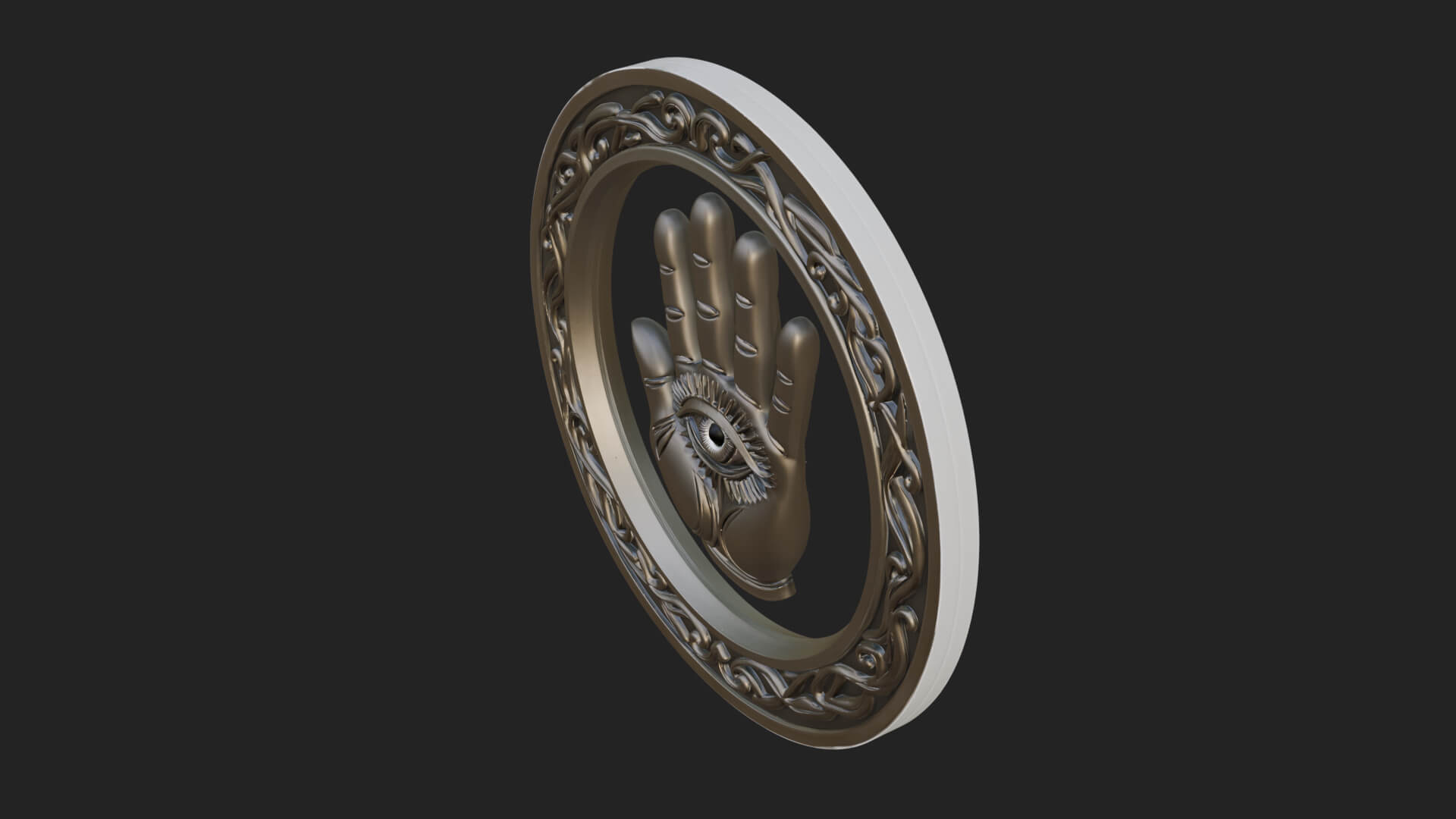 Hamsa Hand Eye Pendant Design 2 3D Print Model 3D Model