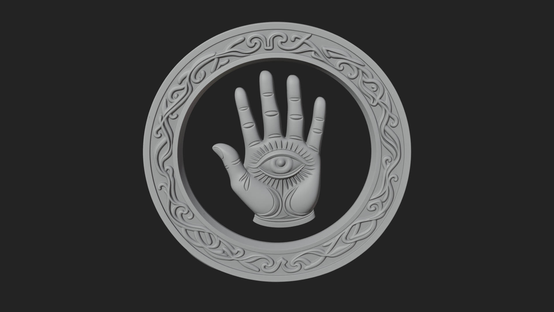 Hamsa Hand Eye Pendant Design 2 3D Print Model 3D Model