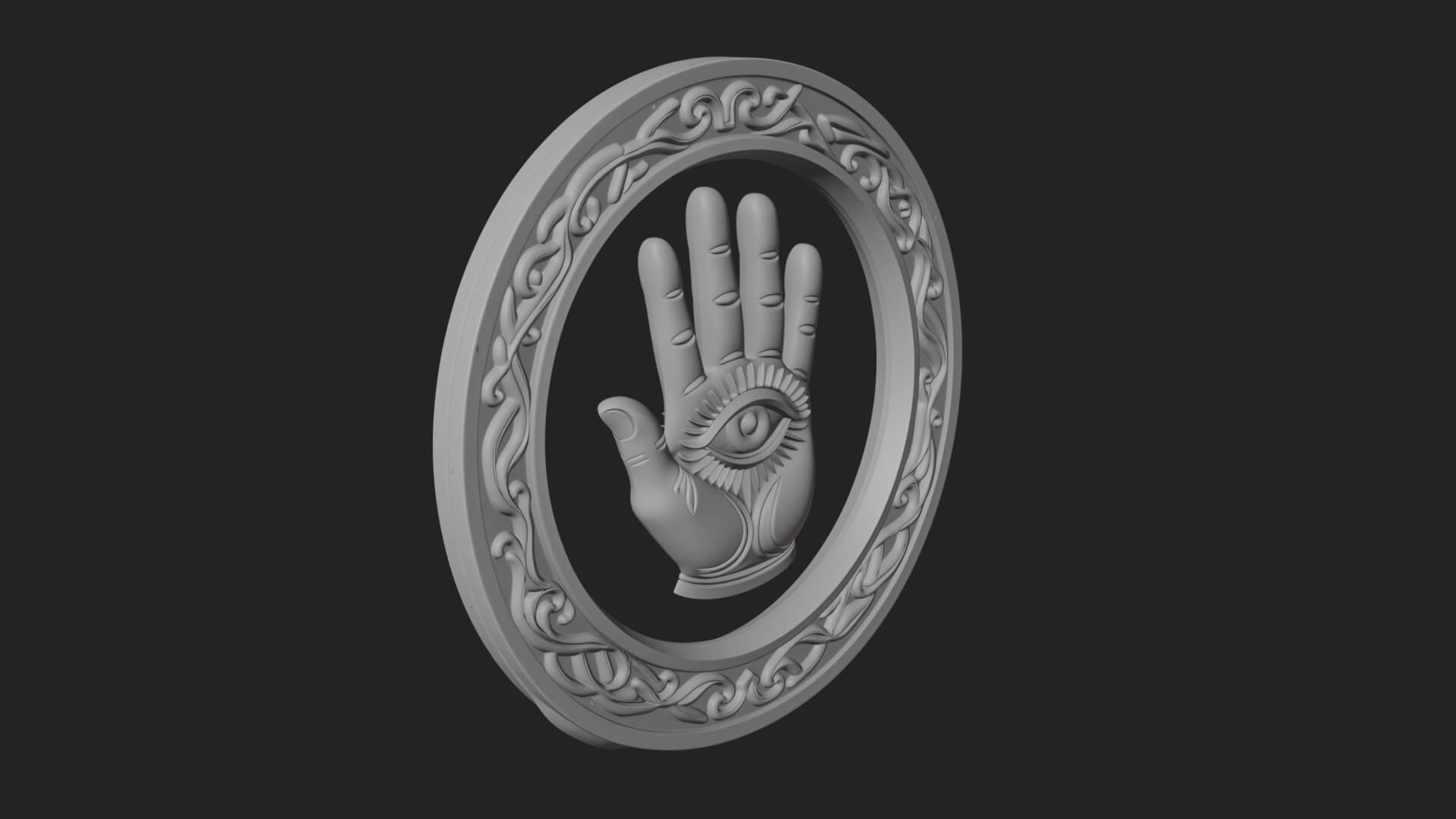 Hamsa Hand Eye Pendant Design 2 3D Print Model 3D Model