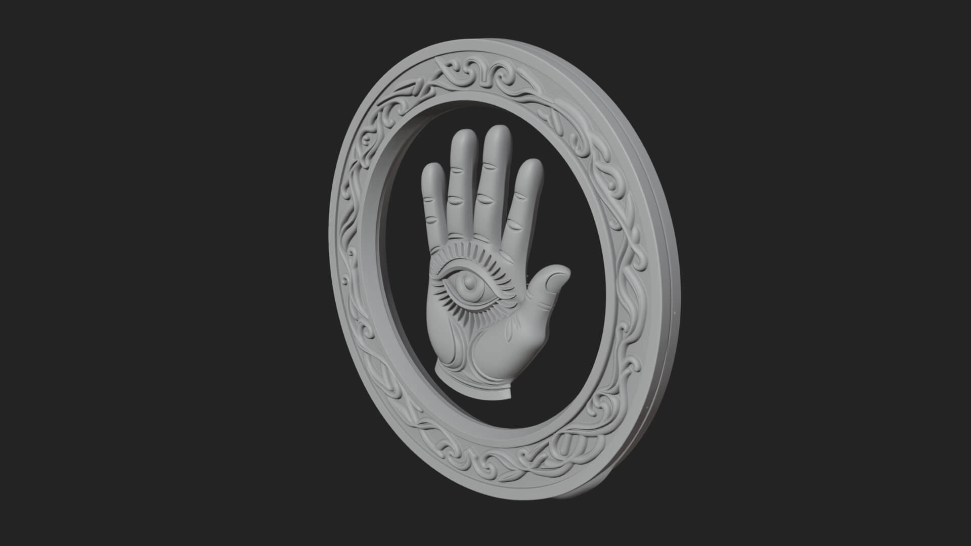 Hamsa Hand Eye Pendant Design 2 3D Print Model 3D Model