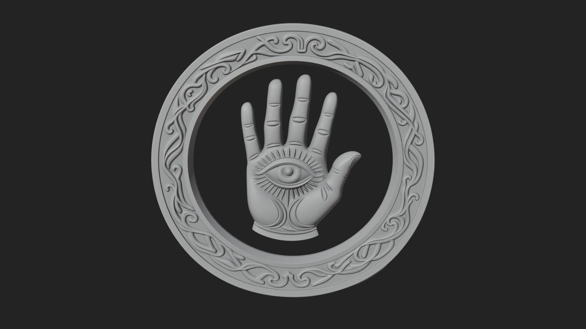 Hamsa Hand Eye Pendant Design 2 3D Print Model 3D Model