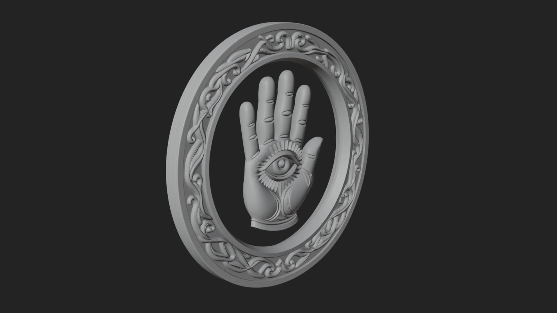 Hamsa Hand Eye Pendant Design 2 3D Print Model 3D Model