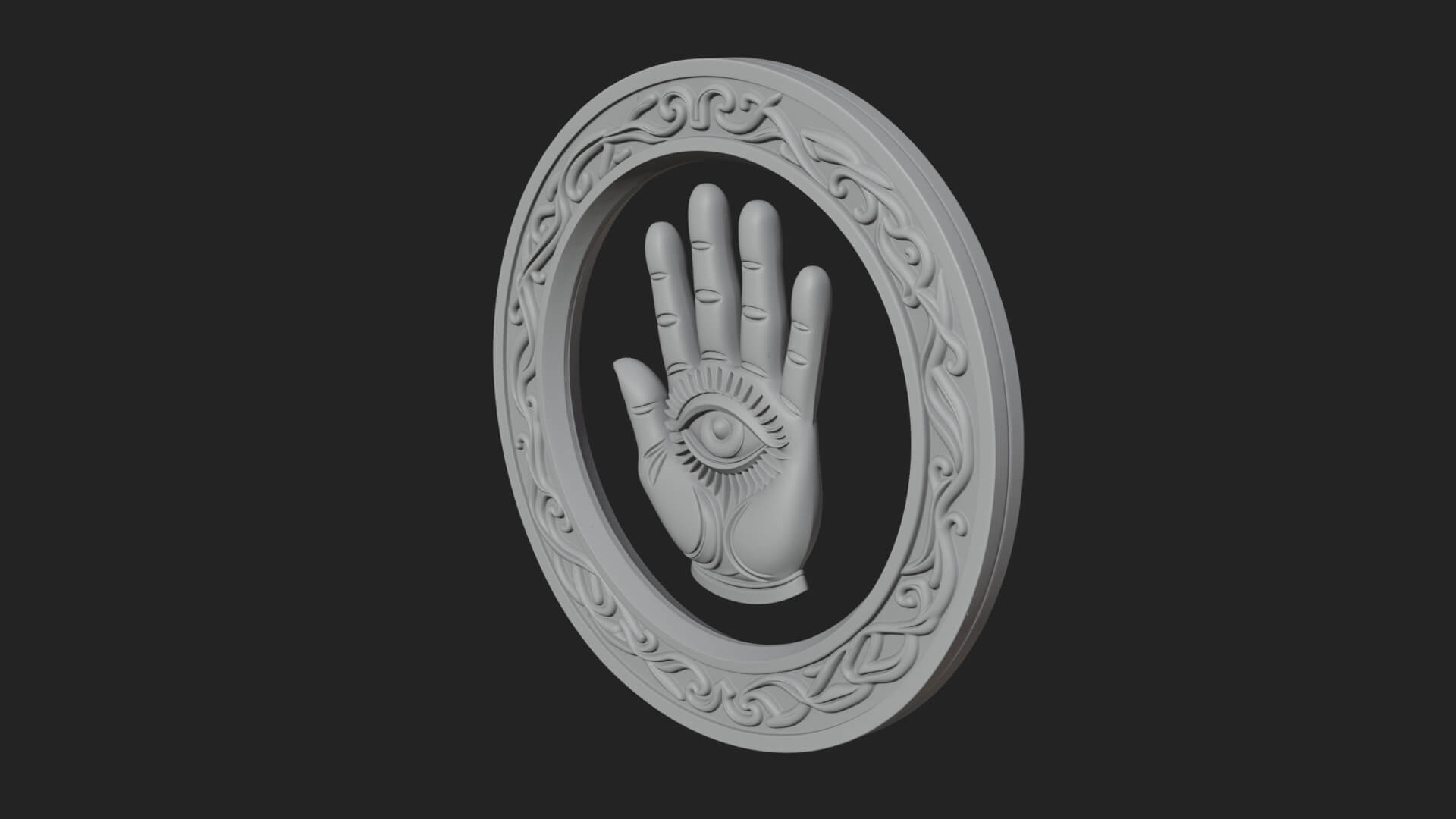 Hamsa Hand Eye Pendant Design 2 3D Print Model 3D Model
