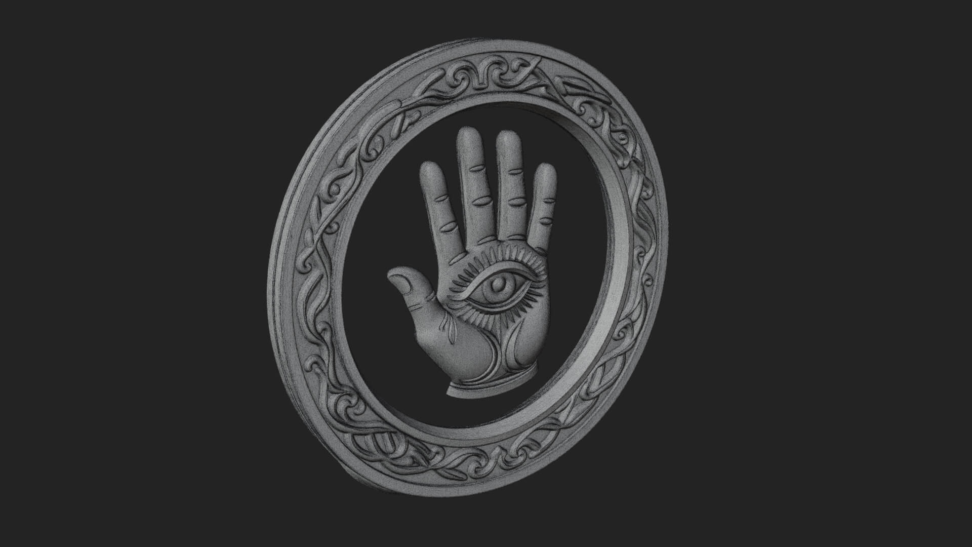 Hamsa Hand Eye Pendant Design 2 3D Print Model 3D Model