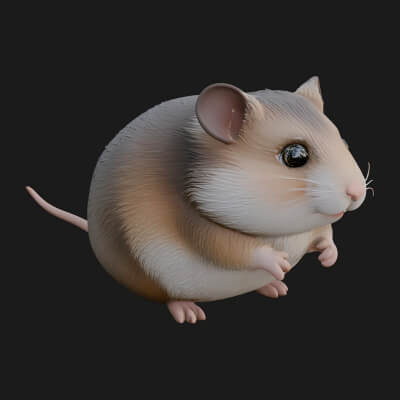 Hamster Statue Design 2 3D Print Model
