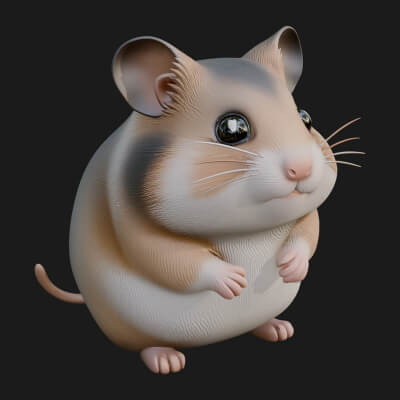 Hamster Statue Design 4 3D Print Model