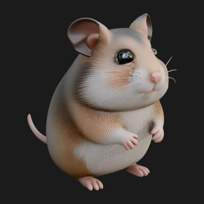 Hamster Statue Design 6 3d Print Model