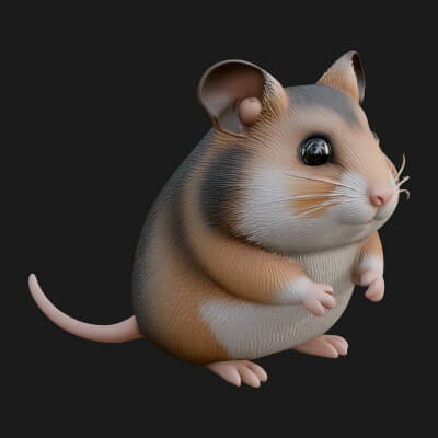 Hamster Statue Design 7 3D Print Model