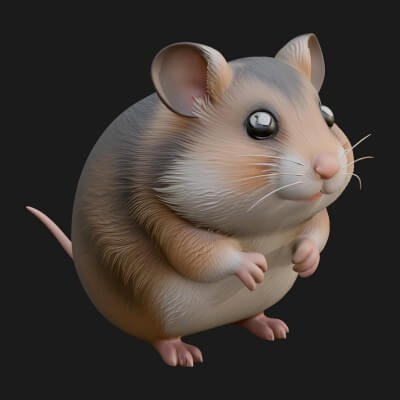Hamster Statue Design 8 3D Print Model