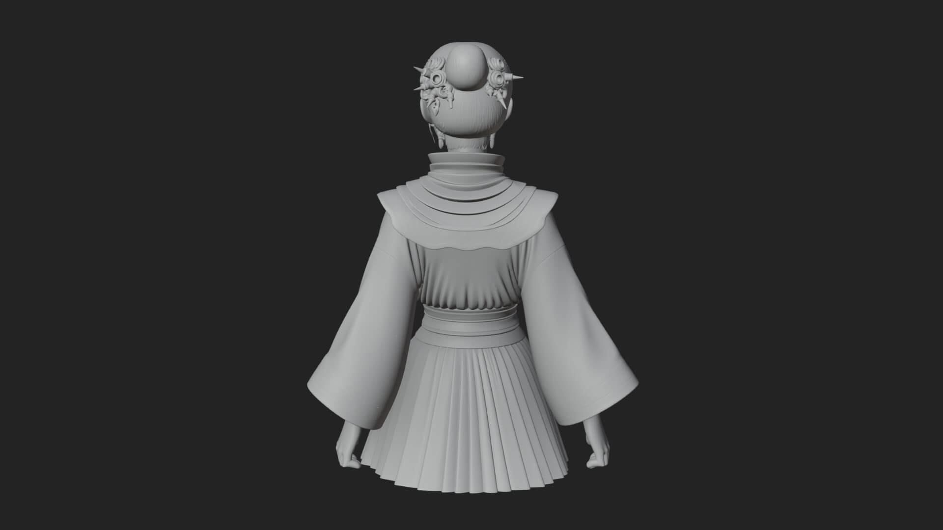 Hanfu Lady Standing Statue Design 10 3D Print Model 3D Model